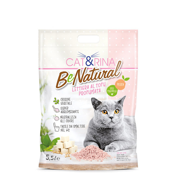 Cat&Rina Lettiera igenica per gatti Al Tofu alla Pesca 5,5 lt