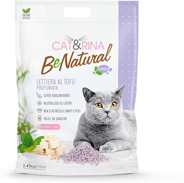 Cat&Rina Lettiera igienica per Gatti al Tofu  alla Lavanda 5,5 lt