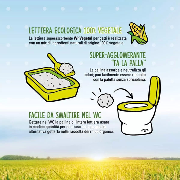 Cat&Rina Lettiera igenica per Gatti  WeVegetal al Mais 5,5 lt